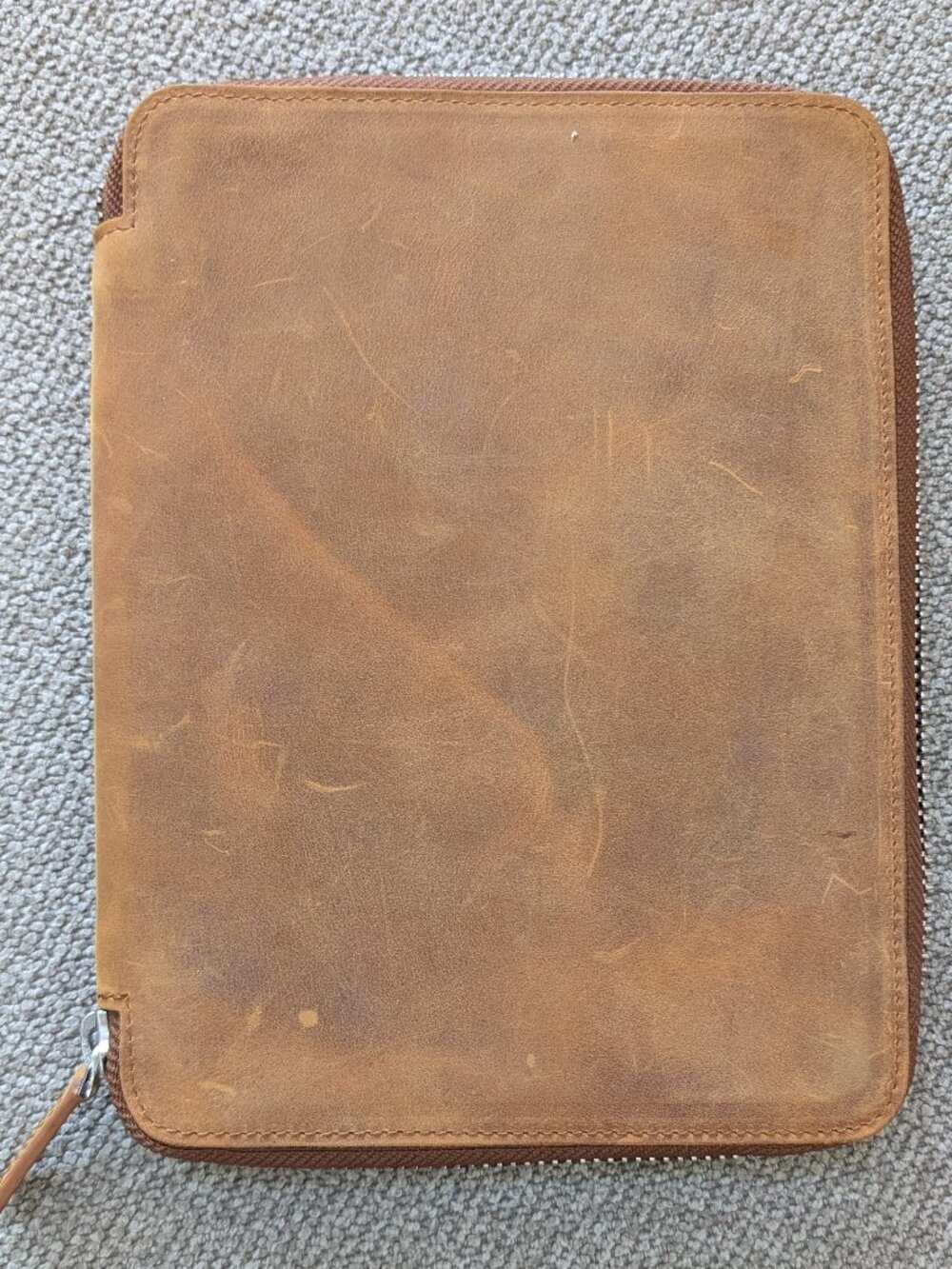 Galen Leather Zip A5 Journal Cover - Brown - Picture 1 of 5